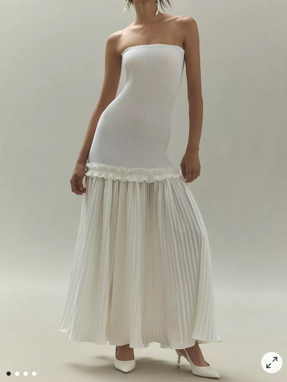 L'IDÉE Belle Detachable Organza Sleeve Drop-Waist Maxi Dress